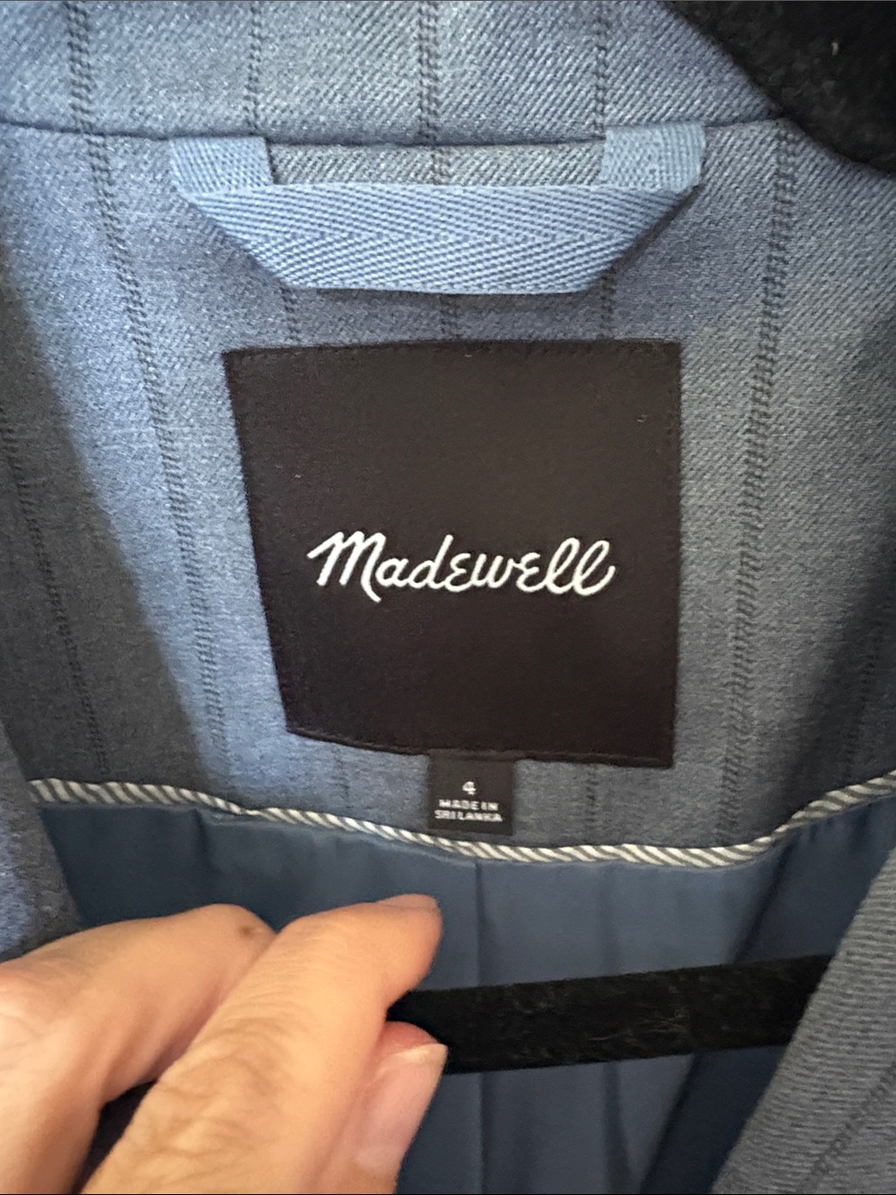 Madewell Light Gray Pinstripe Single-Button Blazer - Picture 5 of 6